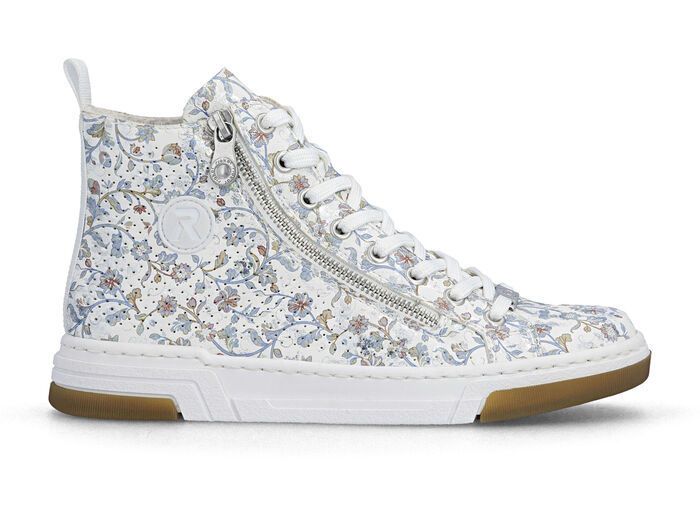 Rieker, modieuze dameslaarzen, breedte G, met uitneembaar voetbed WEISS-BUNT